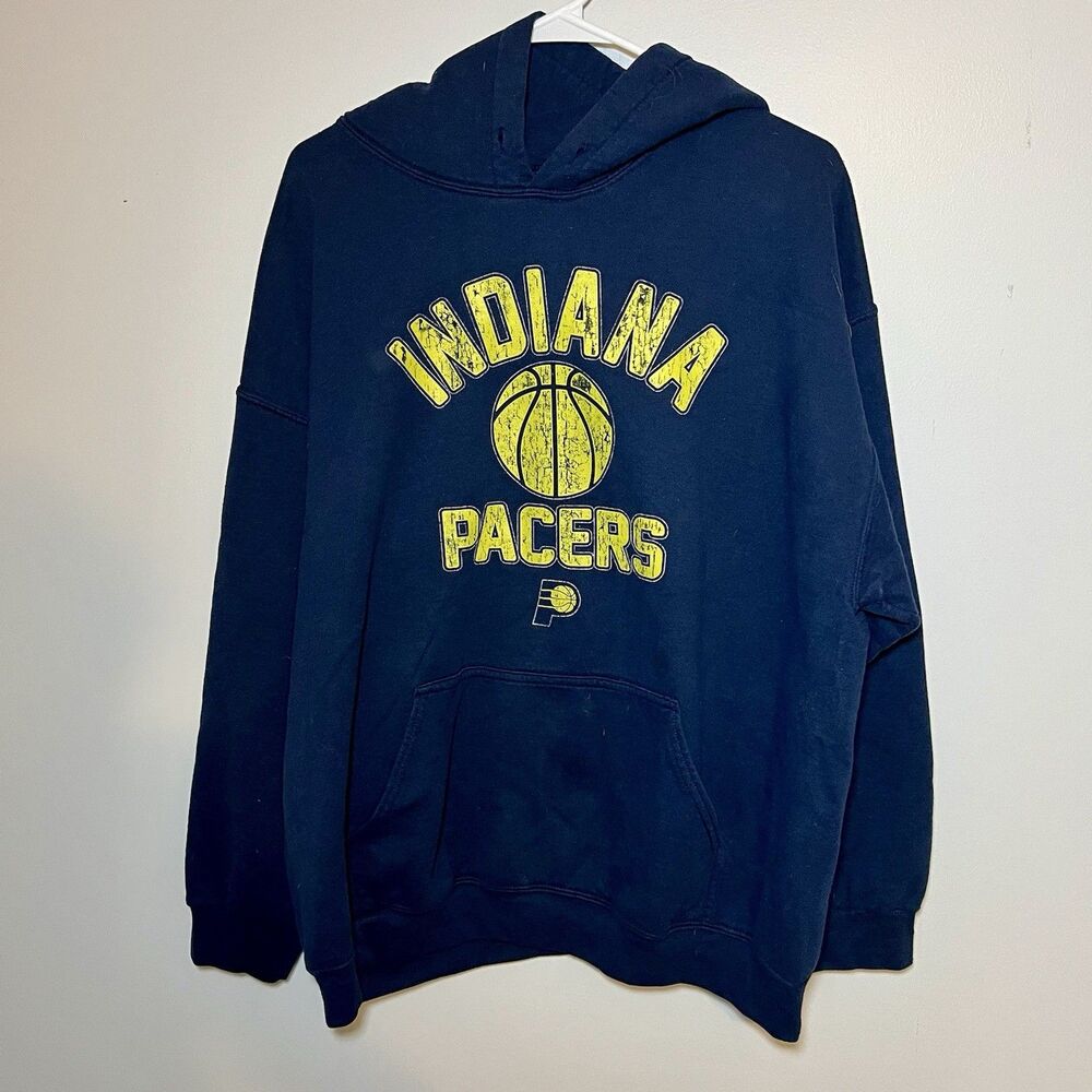 NBA Licensed Indiana Pacers Hoodie Men’s XL Navy Blue Pullover Sweatshirt